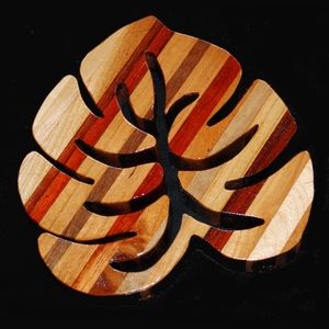 Wooden Scroll Art Fern Leaf